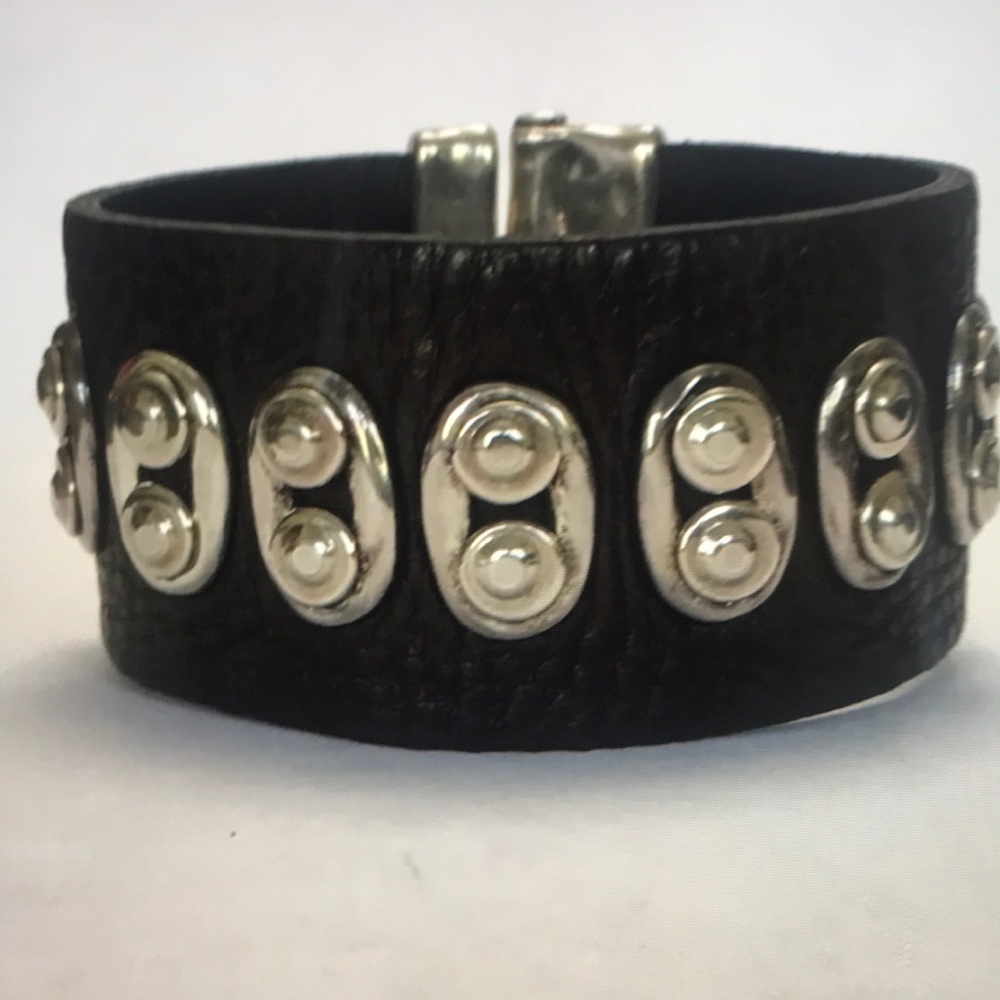 Uno de 50 Rive-Ting Brown leather bracelet New